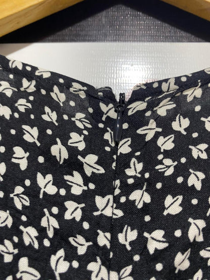 ANKO |M| BUST 19| B6| WOMEN'S ELEGANT BLACK AND WHITE FLORAL MIDI DRESS