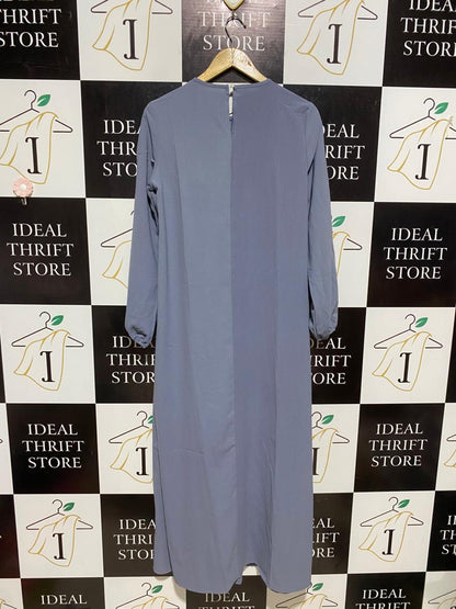 SHEIN |M| BUST 20| B6| ELEGANT DUSTY LAVENDER MAXI DRESS WITH BISHOP SLEEVES