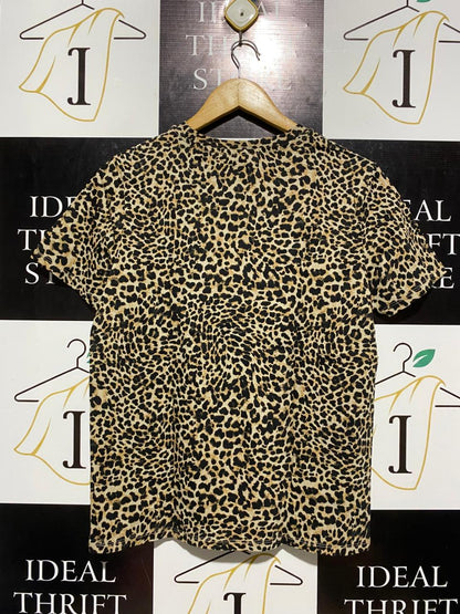 ANKO |M| BUST 18| B6| GEORGE LEOPARD PRINT CLASSIC CREW NECK T-SHIRT