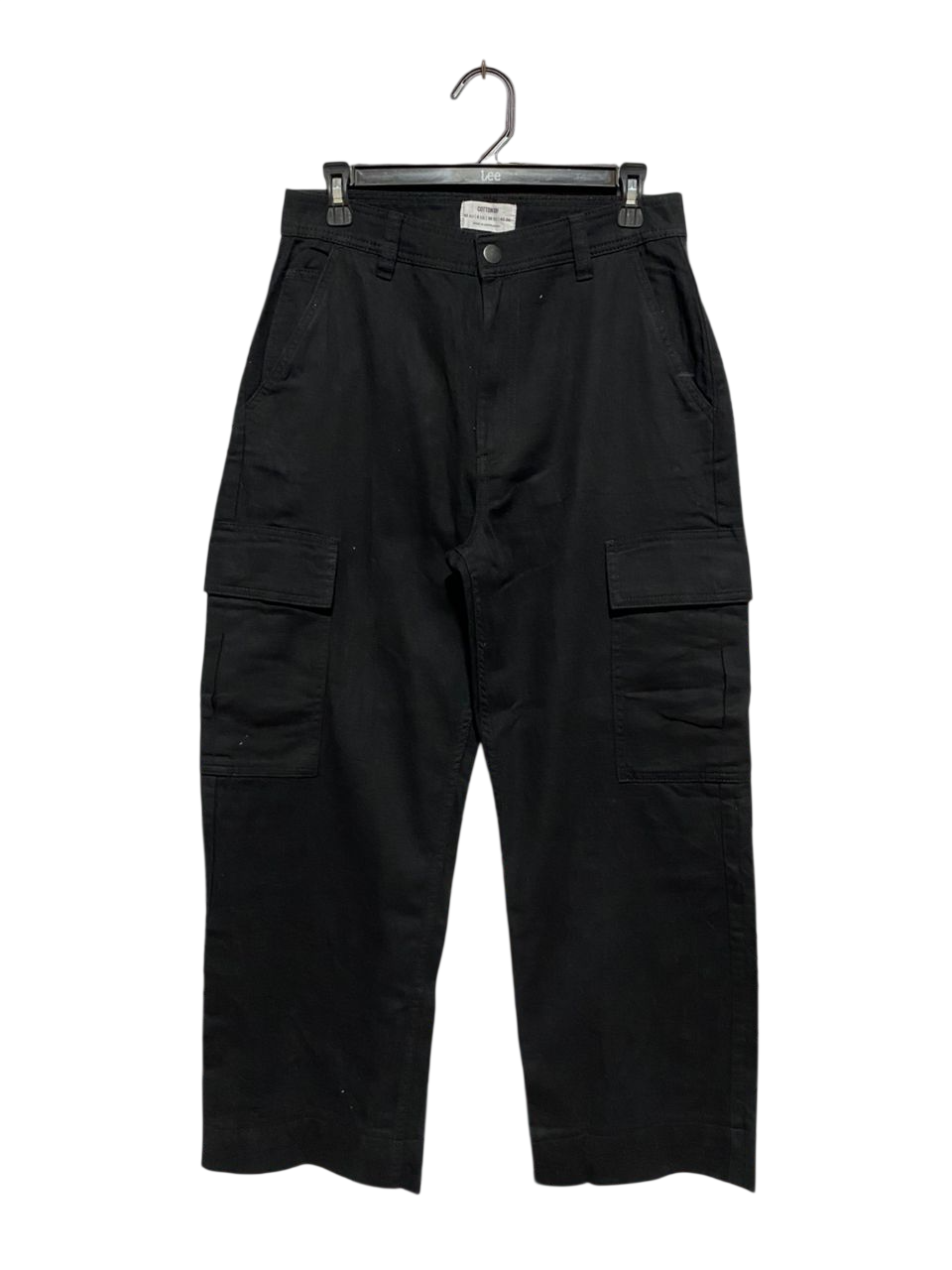 COTTON ON |L| WAIST 30| B7| COTTON ON HIGH-WAISTED STRAIGHT LEG CARGO PANTS  BLACK