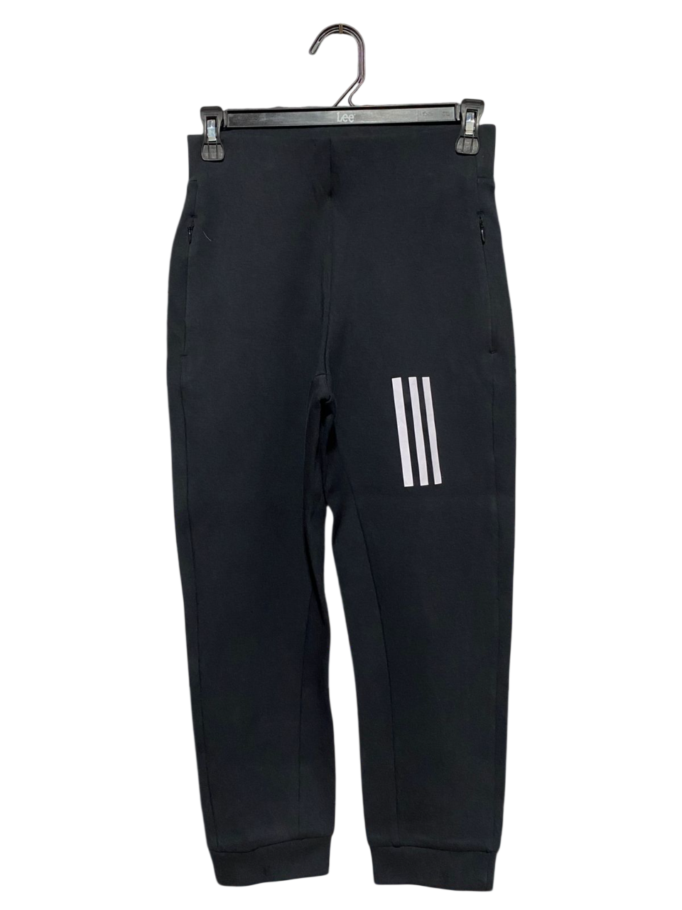 ADIDAS |S| WAIST 26| B7| PERFORMANCE THREE-STRIPE SLIM-FIT JOGGERS - BLACK