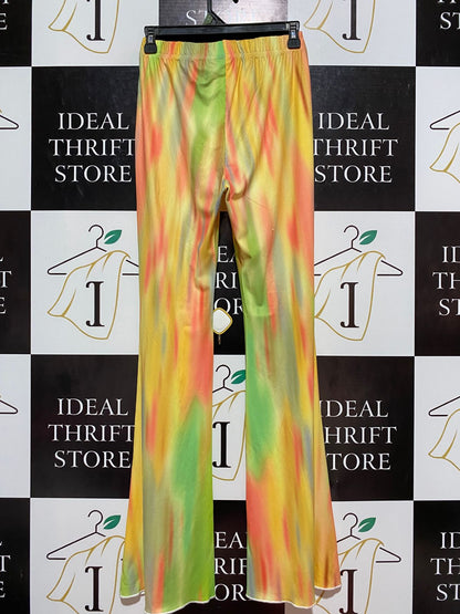 SHEIN |S| WAIST 26| B7| VIBRANT MULTICOLOR TIE-DYE HIGH-WAISTED FLARED PANTS