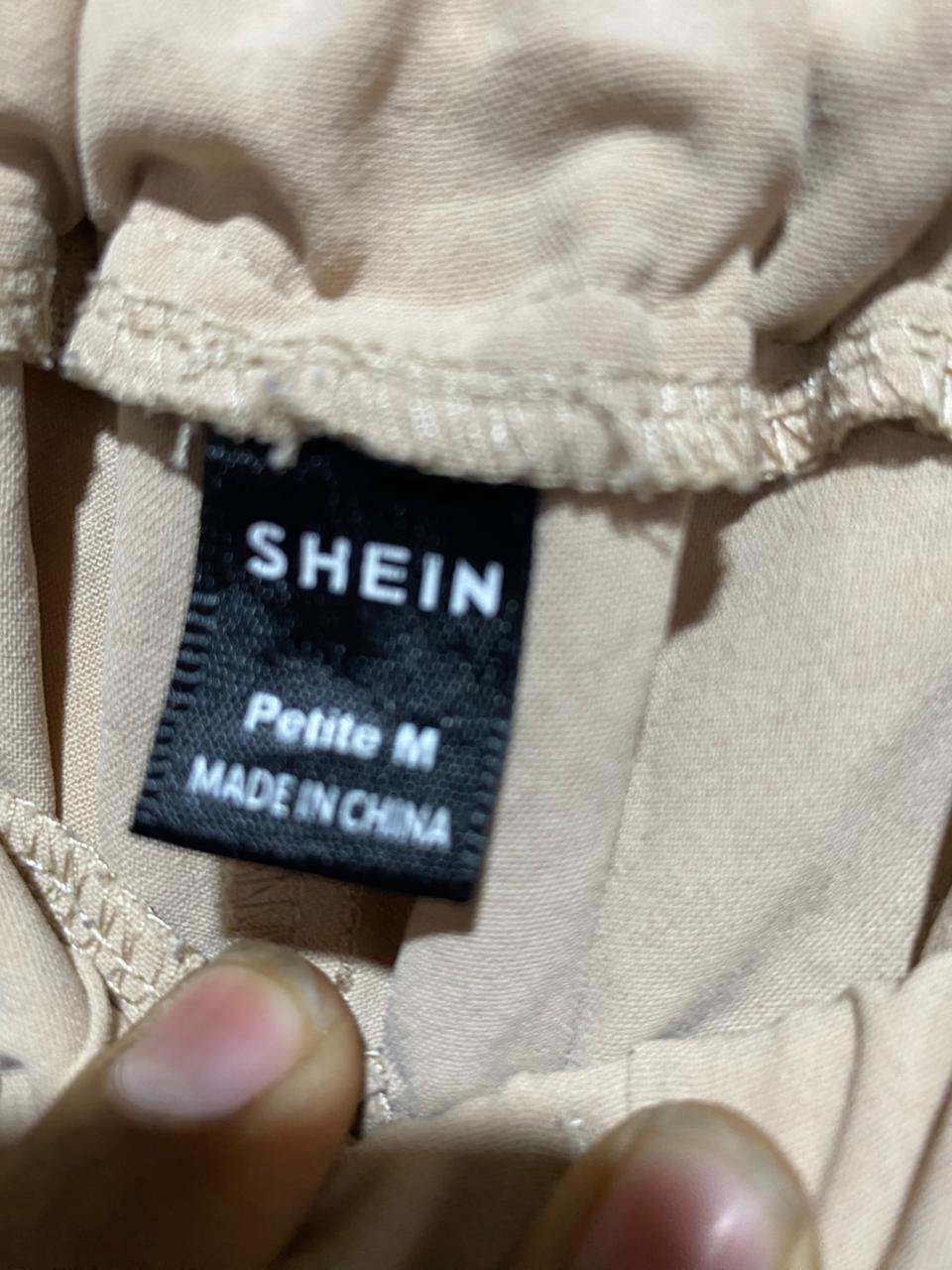 SHEIN |M| WAIST 26| B7| PREMIUM BEIGE HIGH-WAISTED WIDE-LEG PALAZZO TROUSERS WITH DRAWSTRING