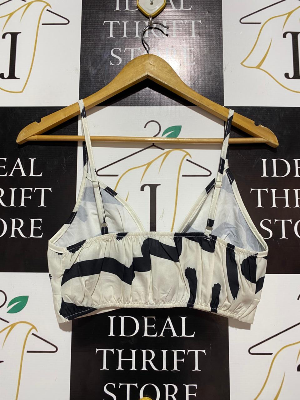 SHEIN |M| BUST 15| B7| CHIC ABSTRACT MONOCHROME BRALETTE CROP TOP