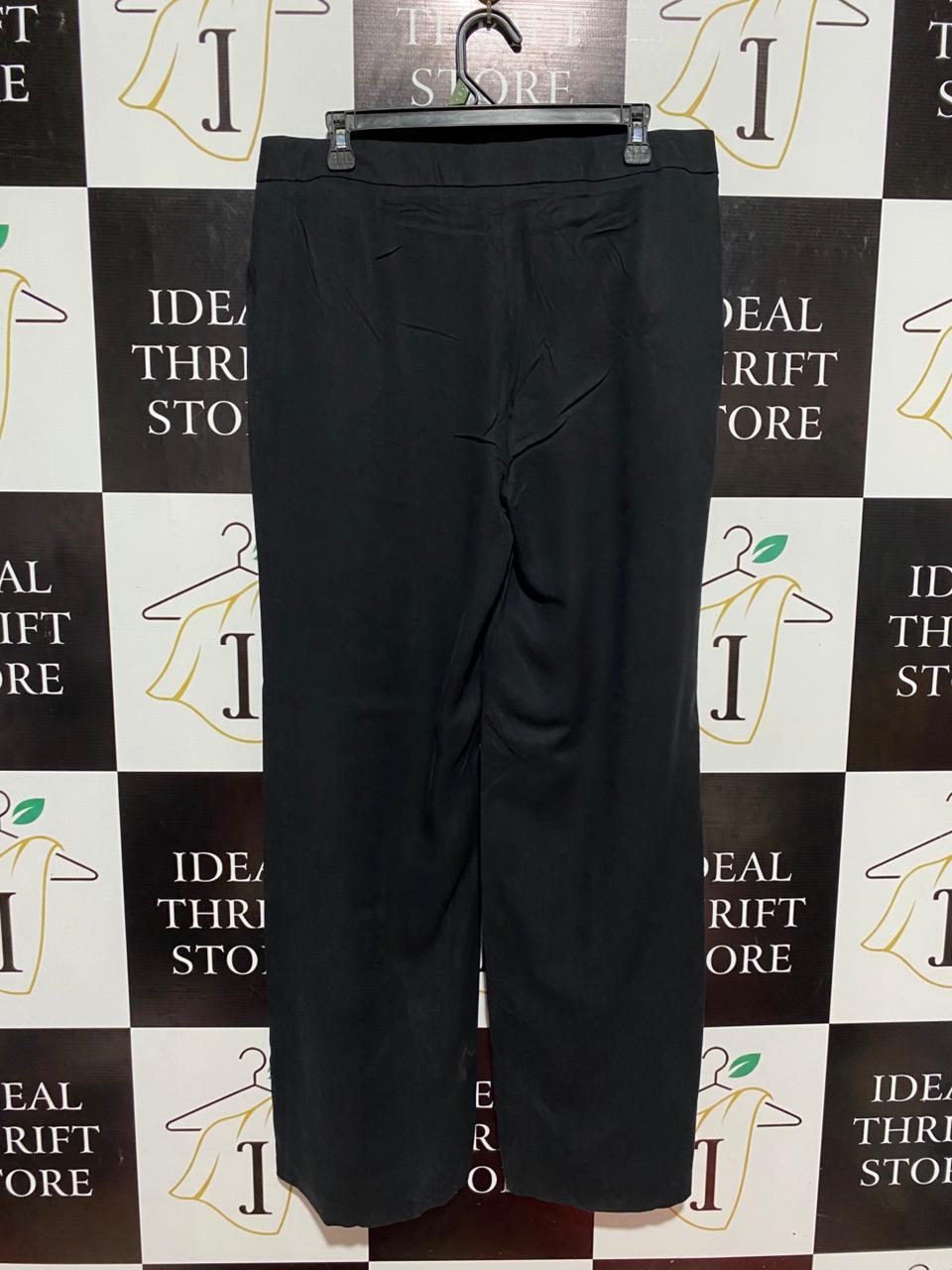 M&S |XL| WAIST 34| B7| PREMIUM HIGH-WAISTED WIDE LEG TAILORED TROUSERS - BLACK