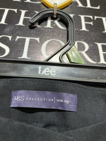 M&S |XL| WAIST 34| B7| PREMIUM HIGH-WAISTED WIDE LEG TAILORED TROUSERS - BLACK