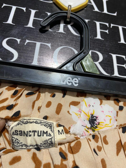 SANCTUM |M| WAIST 30| B7| LEOPARD AND FLORAL PRINT WIDE-LEG PALAZZO PANTS