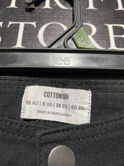 COTTON ON |L| WAIST 30| B7| COTTON ON HIGH-WAISTED STRAIGHT LEG CARGO PANTS  BLACK