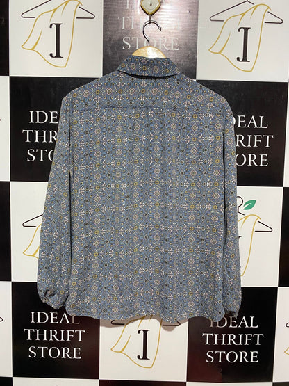 MAX STUOIO |S | BUST 20| B7| GREY STRIPED OVERSIZED SHIRT