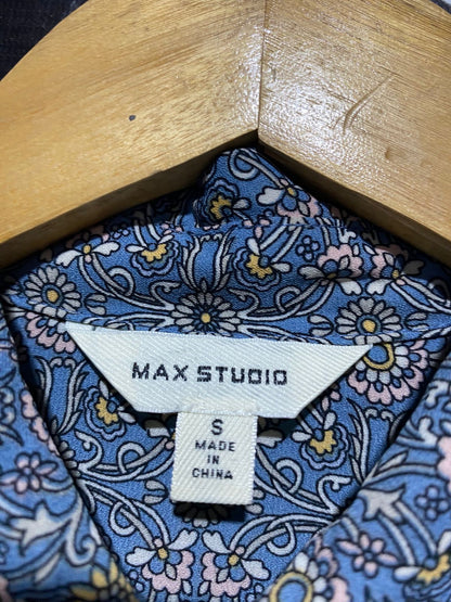 MAX STUOIO |S | BUST 20| B7| GREY STRIPED OVERSIZED SHIRT