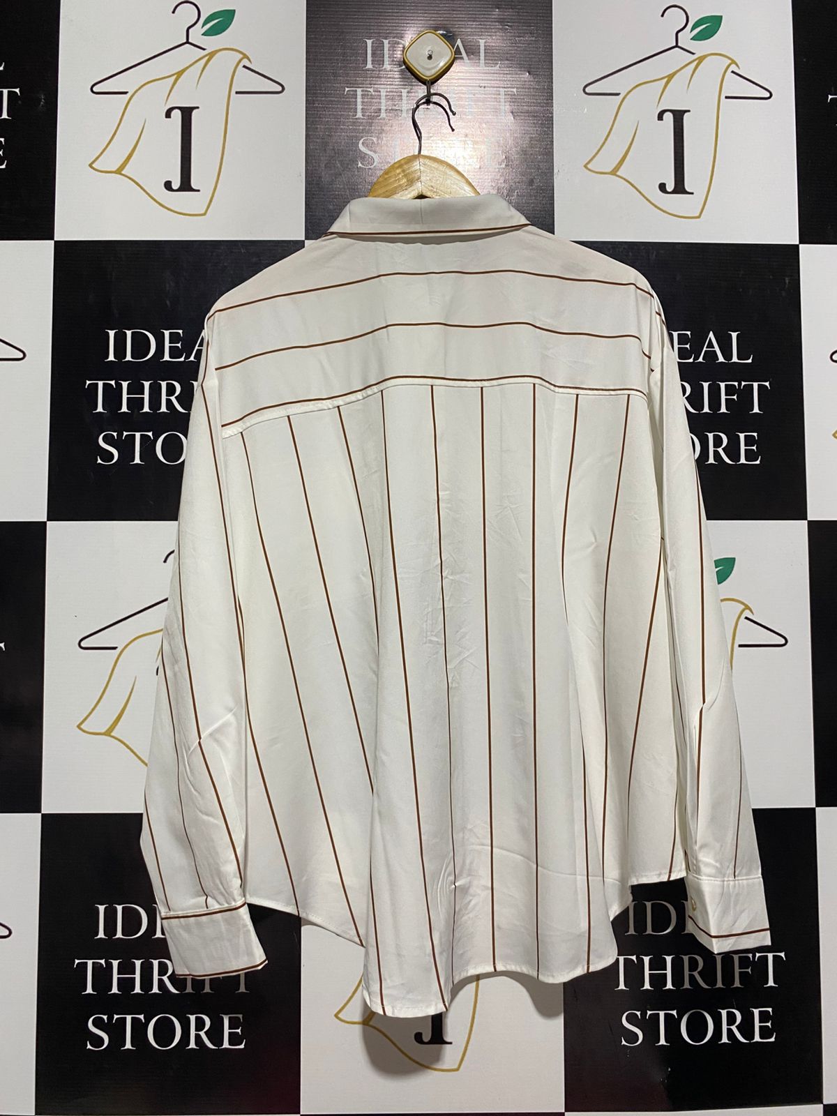 SHEIN | XL| BUST 25| B7| PREMIUM VERTICAL STRIPE BUTTON-DOWN OVERSIZED SHIRT