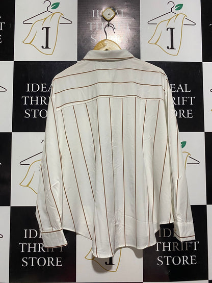 SHEIN | XL| BUST 25| B7| PREMIUM VERTICAL STRIPE BUTTON-DOWN OVERSIZED SHIRT