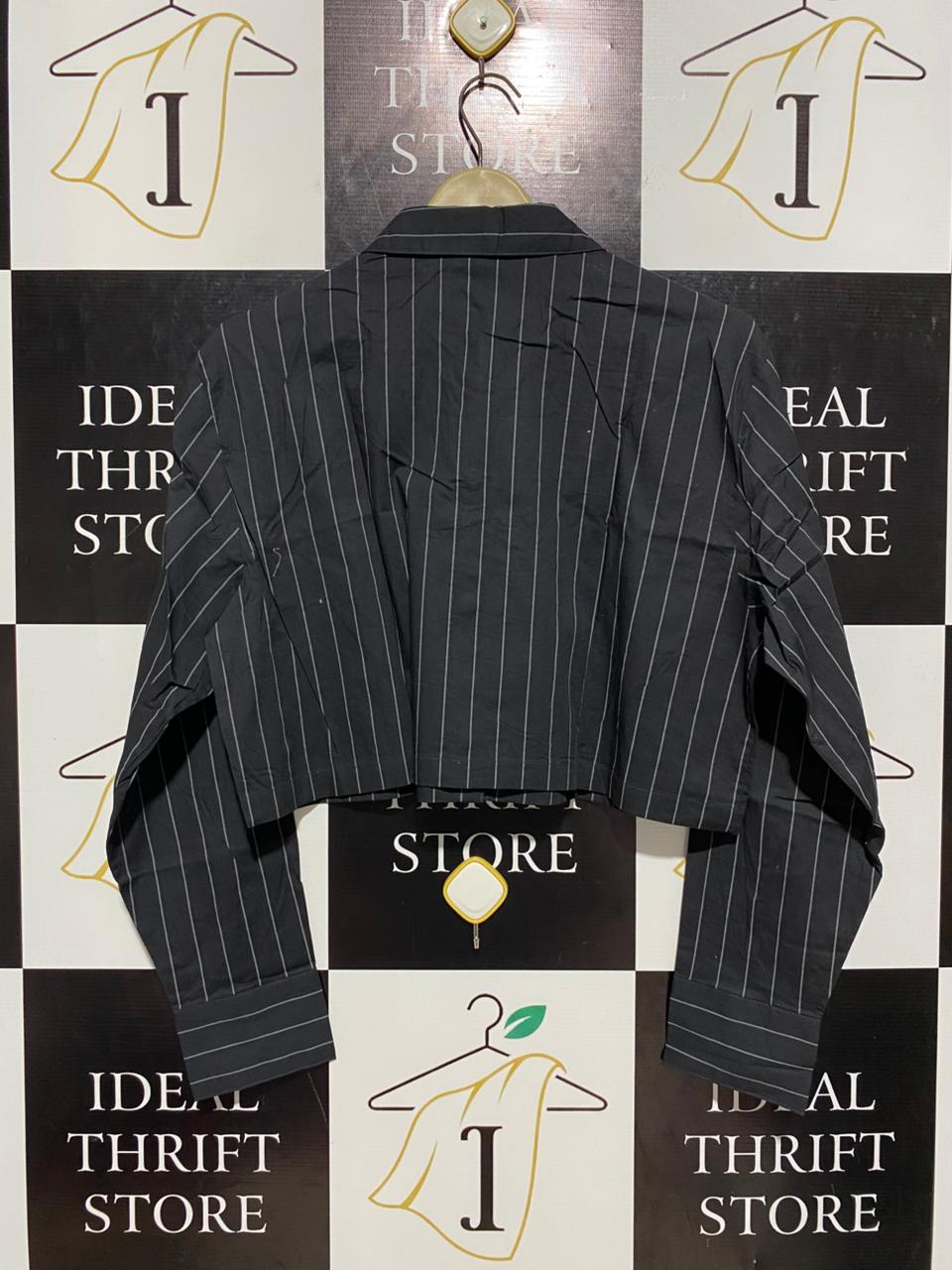 H&M |M| BUST 22| B7| STRIPED CROPPED POPLIN SHIRT