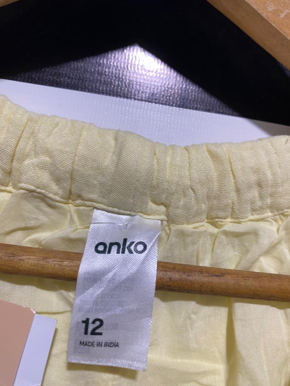 ANKO |L| BUST 20| B7| SOFT LEMON TEXTURED MAXI DRESS