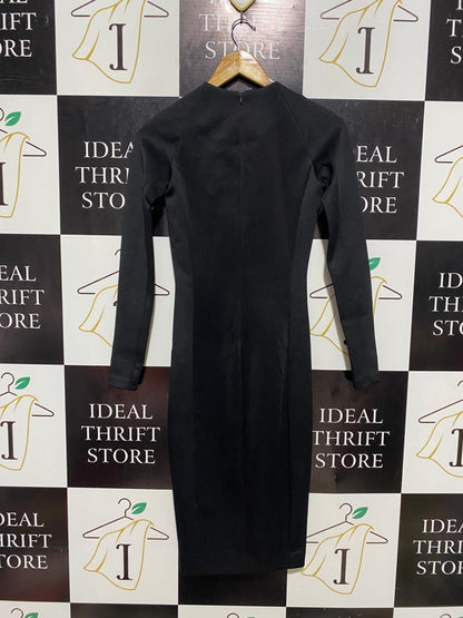 ZARA |S| BUST 15| B7| TIMELESS BLACK LONG SLEEVE BODYCON DRESS
