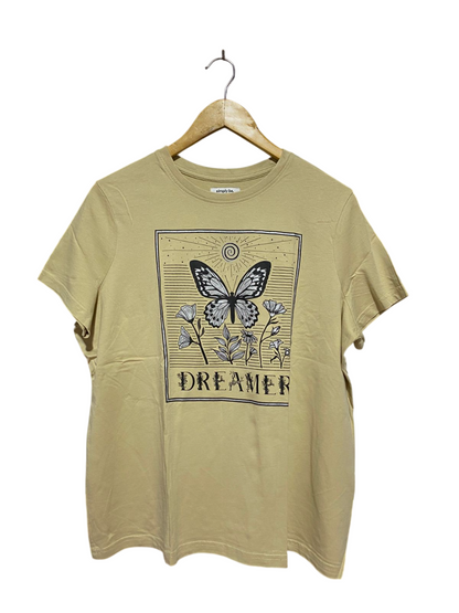 SIMPLY BE |L| BUST 23| B8| BUTTERFLY GRAPHIC COTTON T-SHIRT