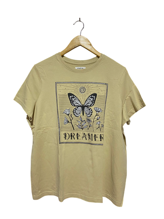 SIMPLY BE |L| BUST 23| B8| BUTTERFLY GRAPHIC COTTON T-SHIRT