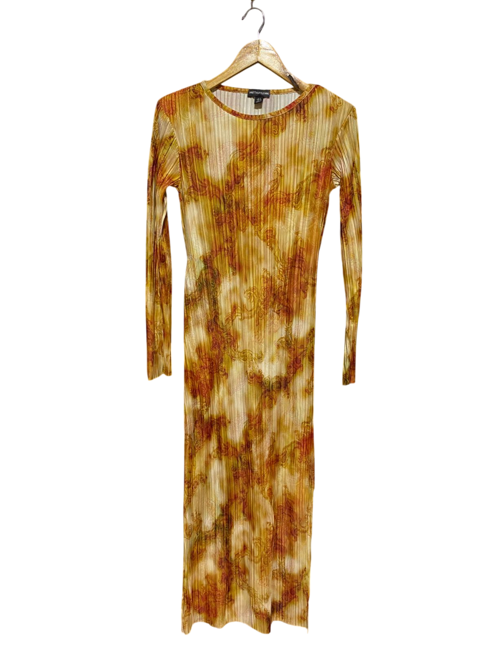 PRETTYLITTLE THING |M| BUST 16| B8| ABSTRACT PRINT LONG SLEEVE MAXI DRESS
