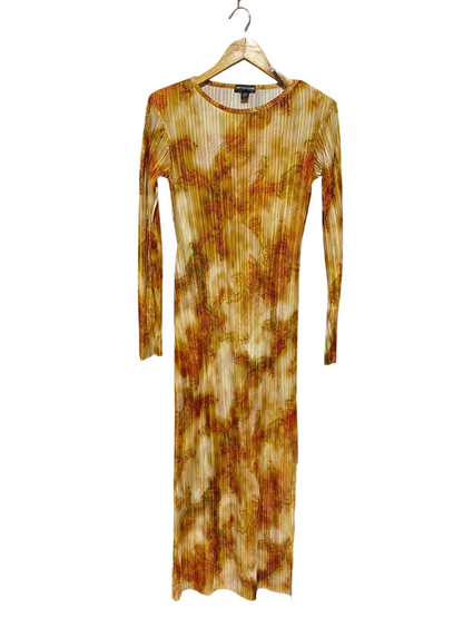 PRETTYLITTLE THING |M| BUST 16| B8| ABSTRACT PRINT LONG SLEEVE MAXI DRESS