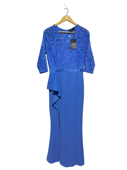 MISS MAY |L| BUST 18| B8| ROYAL BLUE LACE TOP MAXI DRESS WITH RUFFLE ACCENT