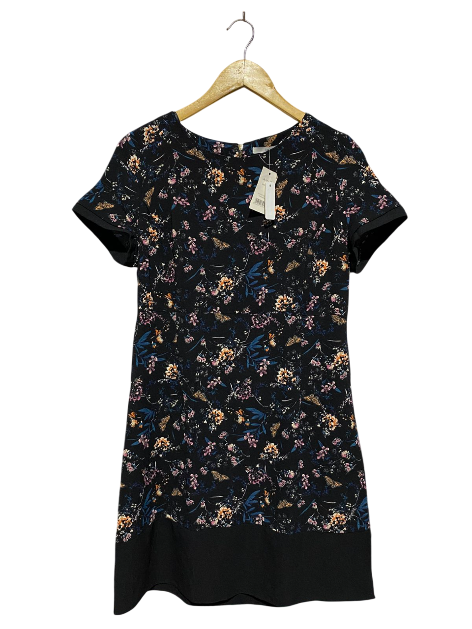 GEORGE |L| BUST 18| B8| CHIC BLACK FLORAL AND BUTTERFLY PRINT SHIFT DRESS