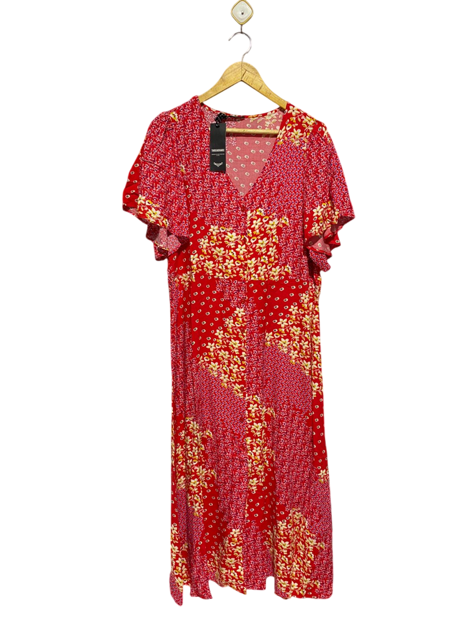 THREADBARE |L| BUST 20| B8| FLORAL PATCHWORK MIDI DRESS