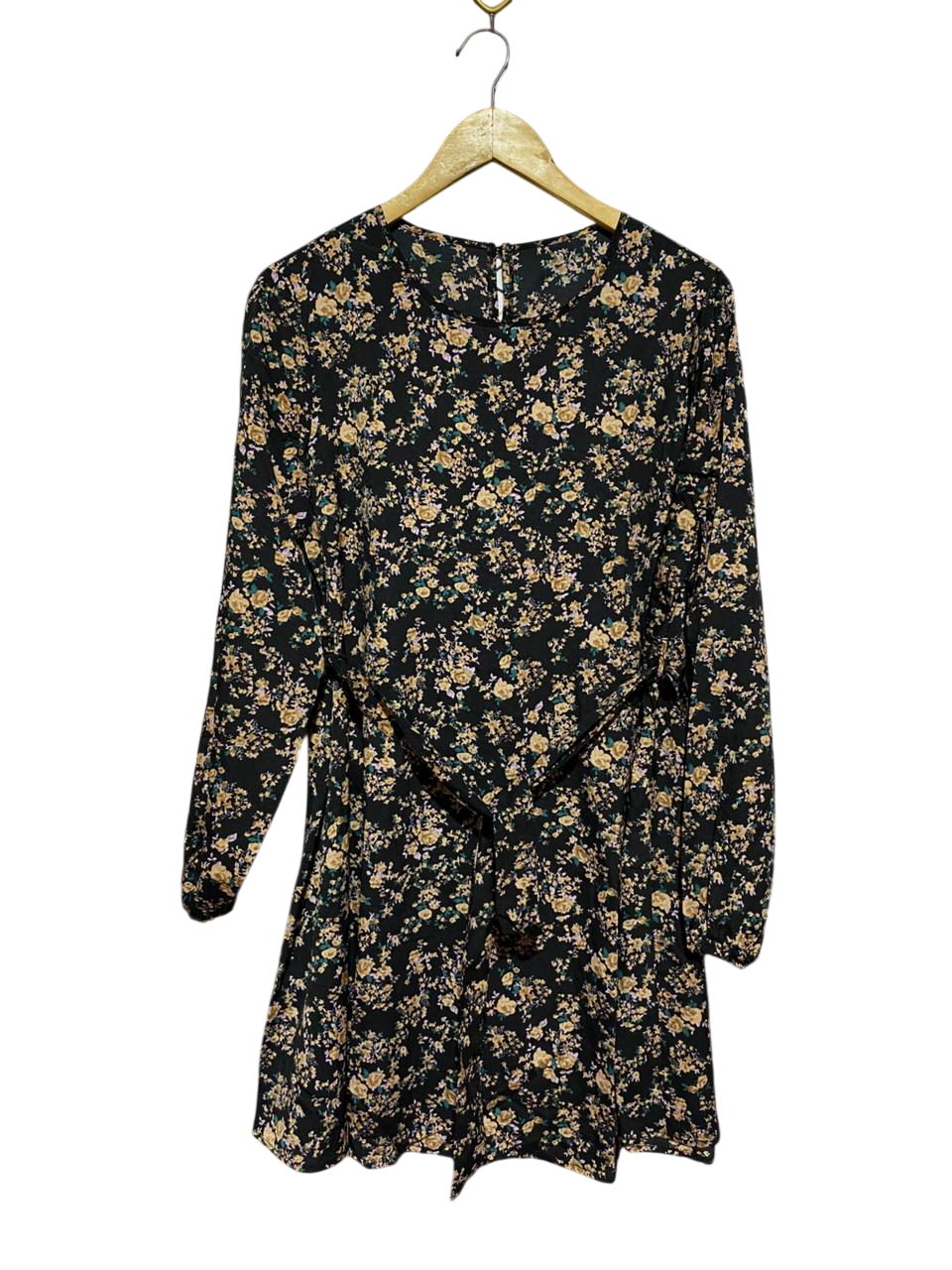 SHEIN |L| BUST 21| B8| DITSY FLORAL LONG SLEEVE MINI DRESS