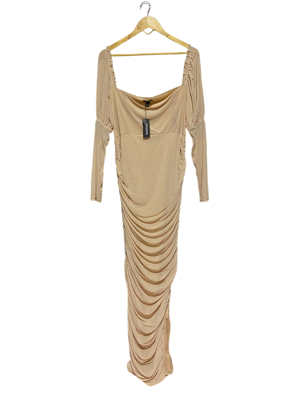 BOOHOO |L| BUST 18| B8| SQUARE NECK RUCHED MAXI DRESS