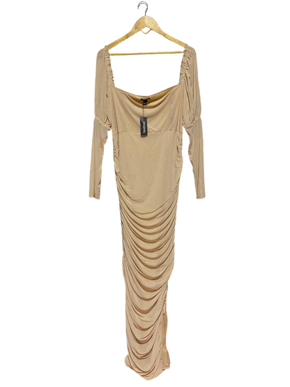 BOOHOO |L| BUST 18| B8| SQUARE NECK RUCHED MAXI DRESS