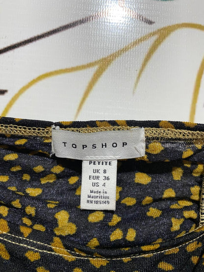 TOP SHOP |S| BUST 12| B8| CHEVRON RUCHED ANIMAL PRINT CROP TOP