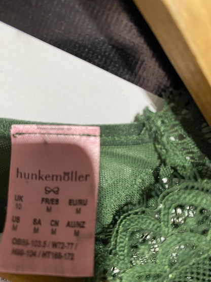 HUNKEMOLLER |M| BUST 15| B8| ELEGANT EMERALD GREEN LACE BODYSUIT