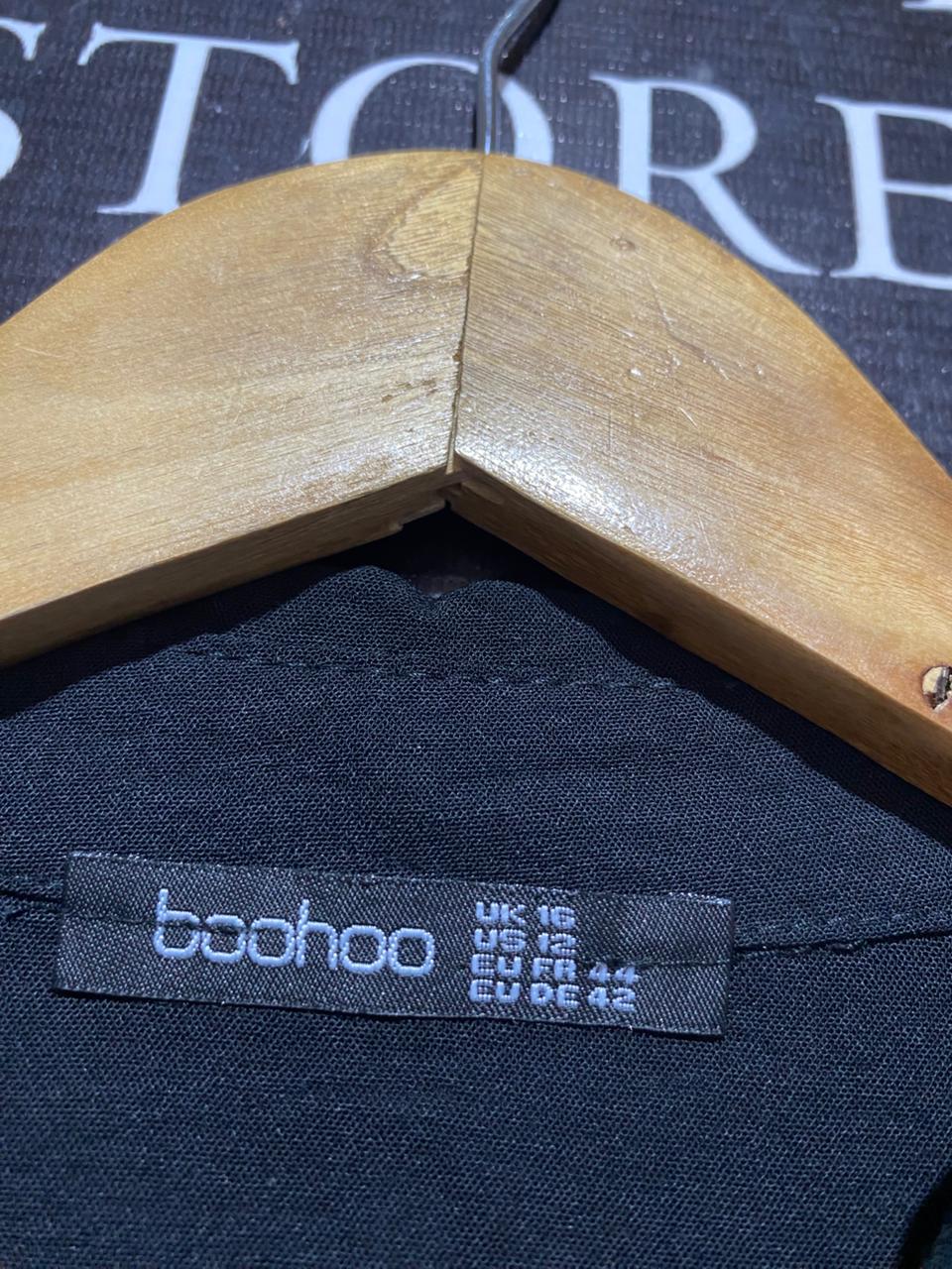 BOOHOO |L| BUST 21| B8| TIERED LONG SLEEVE SMOCK SHIRT DRESS