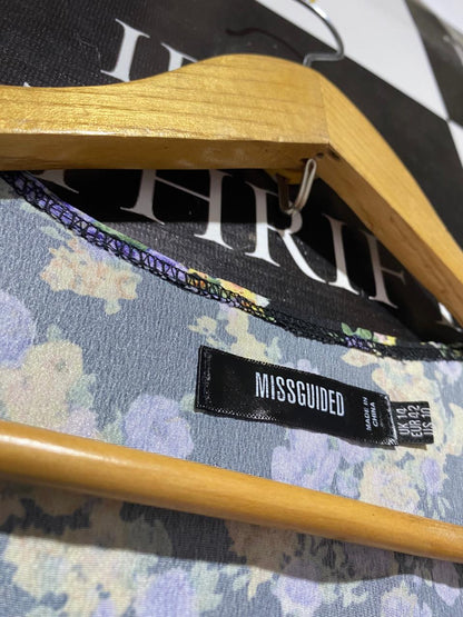 MISSGUIDED |L| BUST 20| B8| VINTAGE FLORAL V-NECK MAXI DRESS WITH WAIST TIE