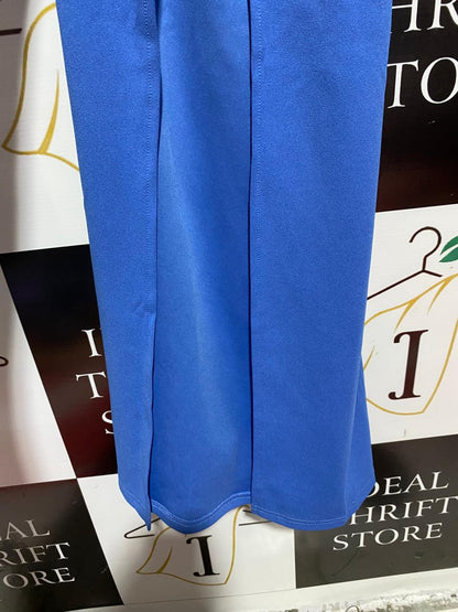 MISS MAY |L| BUST 18| B8| ROYAL BLUE LACE TOP MAXI DRESS WITH RUFFLE ACCENT