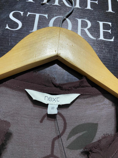 NEXT |L| BUST 23| B8| DEEP CHOCOLATE LACE-TRIMMED BOHO BLOUSE
