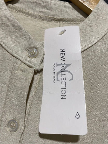 NEW COLLECTION |XL| BUST 24| B8| ELEGANT PEPLUM WAIST BUTTON-DOWN TUNIC SHIRT WITH LANTERN SLEEVES