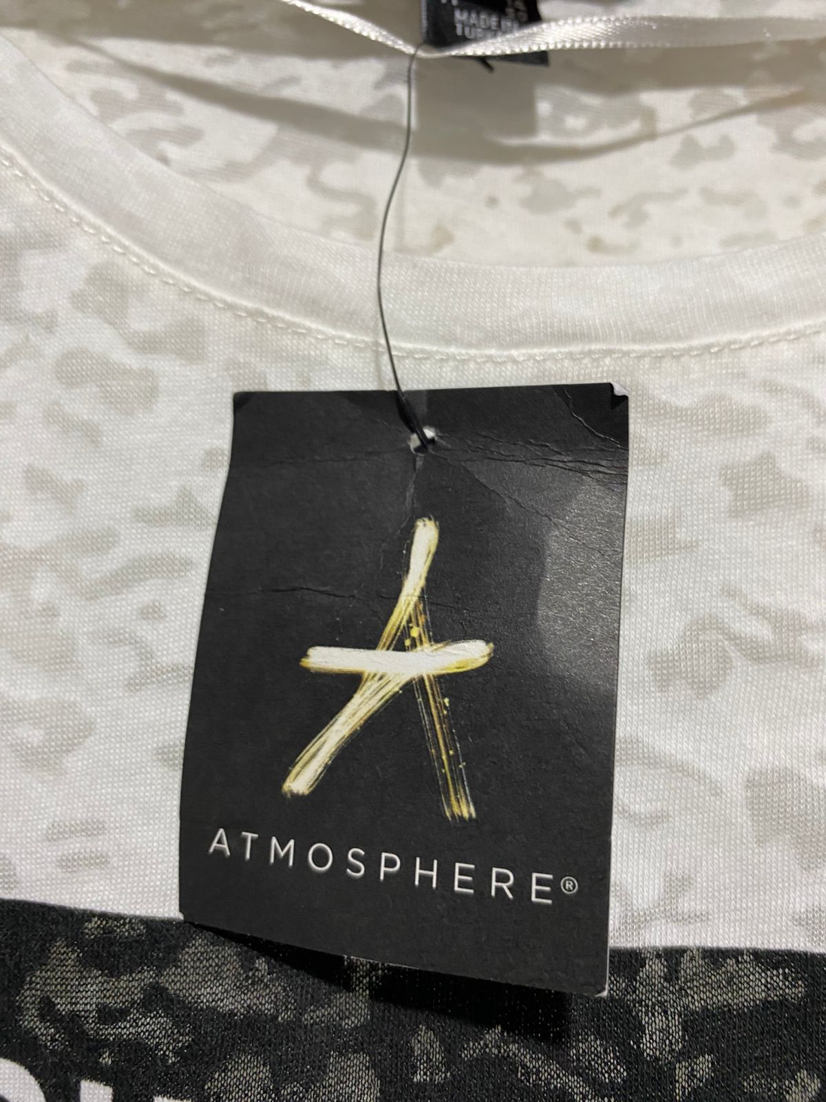 ATMO SPHERE |L| BUST 22| B7| BURNOUT SEMI-SHEER WHITE T-SHIRT