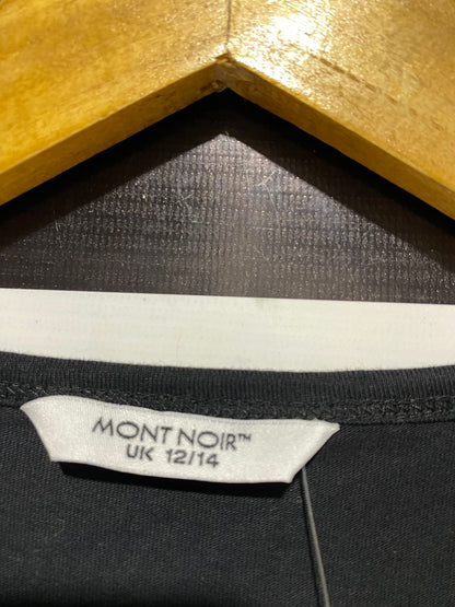 MONT NOIR |L| BUST 20| B7| BLACK "BIGHEART" GRAPHIC T-SHIRT DRESS WITH RED HEART MOTIF