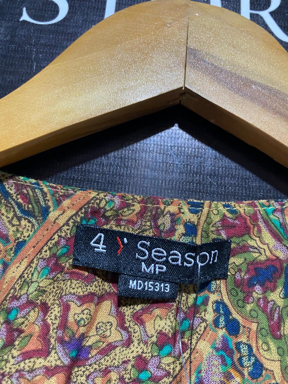 MP SEASON |M| BUST 19| B7| VINTAGE ETHNIC PAISLEY PRINT KAFTAN MAXI DRESS WITH EMBROIDERED YOKE