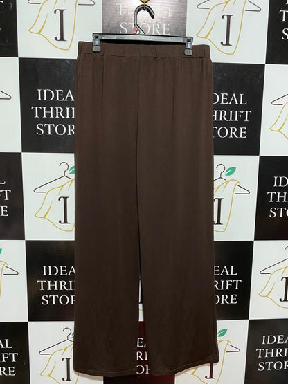 SHOWPO |L| WAIST 32| B7| CHOCOLATE BROWN WIDE-LEG ELASTIC WAIST PANTS