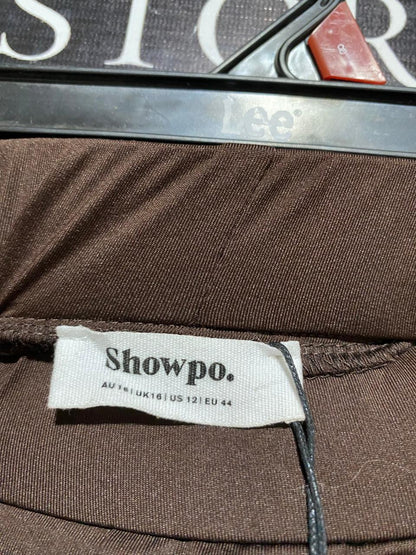 SHOWPO |L| WAIST 32| B7| CHOCOLATE BROWN WIDE-LEG ELASTIC WAIST PANTS