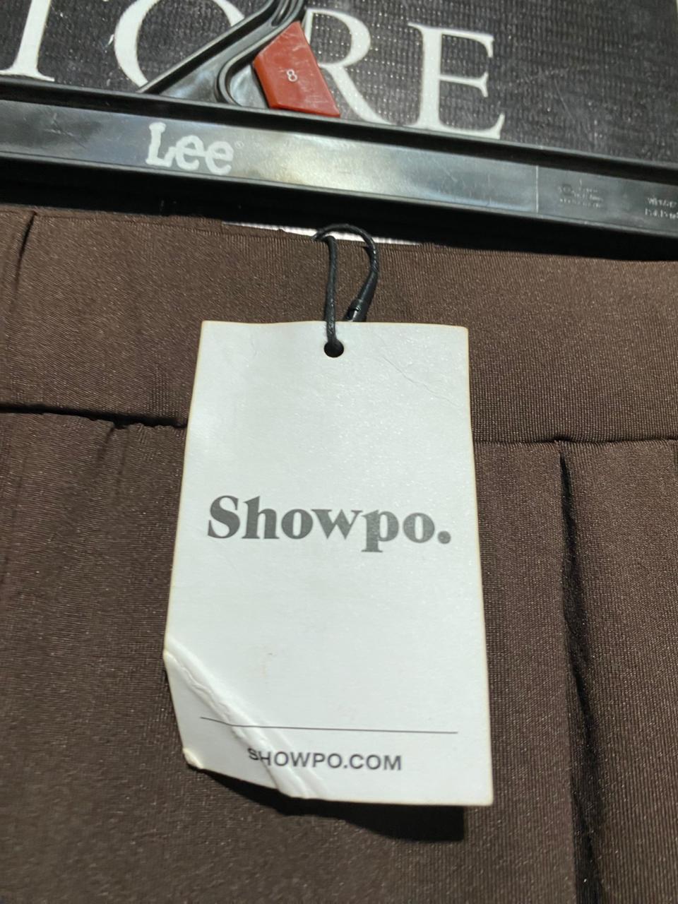 SHOWPO |L| WAIST 32| B7| CHOCOLATE BROWN WIDE-LEG ELASTIC WAIST PANTS