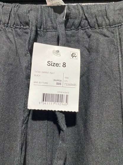 ANKO |M| WAIST 28| B7| BLACK ELASTIC WAIST WIDE-LEG LINEN-LOOK TROUSERS
