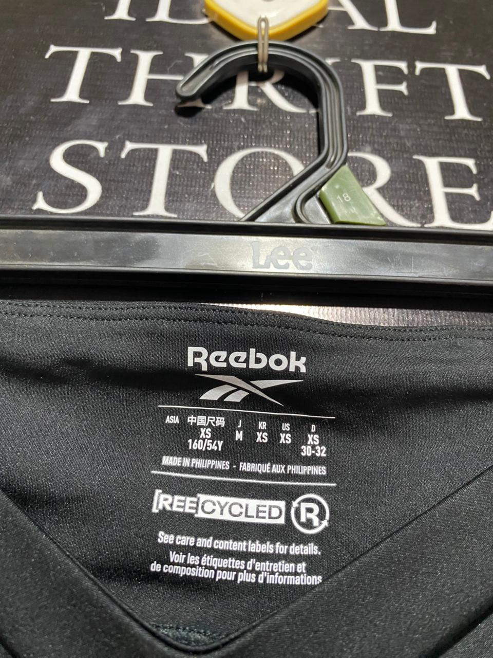 REEBOK |XS| WAIST 24| B7| HIGH-WAISTED BLACK AND WHITE COLORBLOCK BIKER SHORTS