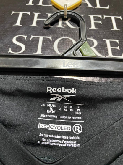 REEBOK |XS| WAIST 24| B7| HIGH-WAISTED BLACK AND WHITE COLORBLOCK BIKER SHORTS