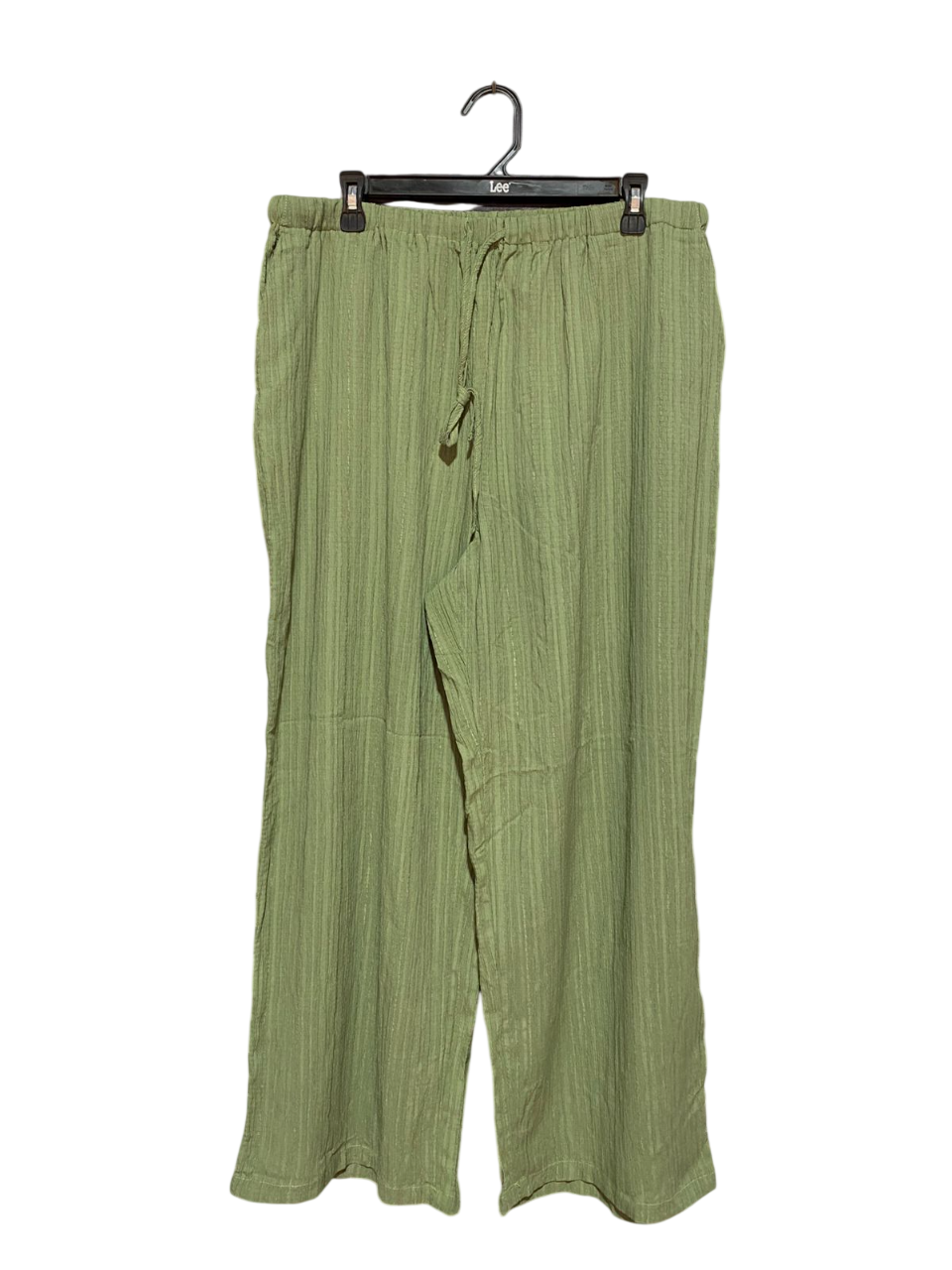 SHEIN CURVE |XL| WAIST 34| B8| COMFY LIGHT GREEN TEXTURED GAUZE DRAWSTRING PANTS