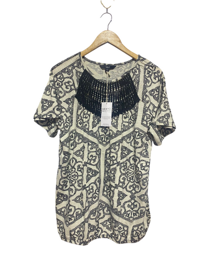 NEXT | L| BUST 22| B8| GENERATION BOHEMIAN GEOMETRIC PRINT TOP WITH CROCHET