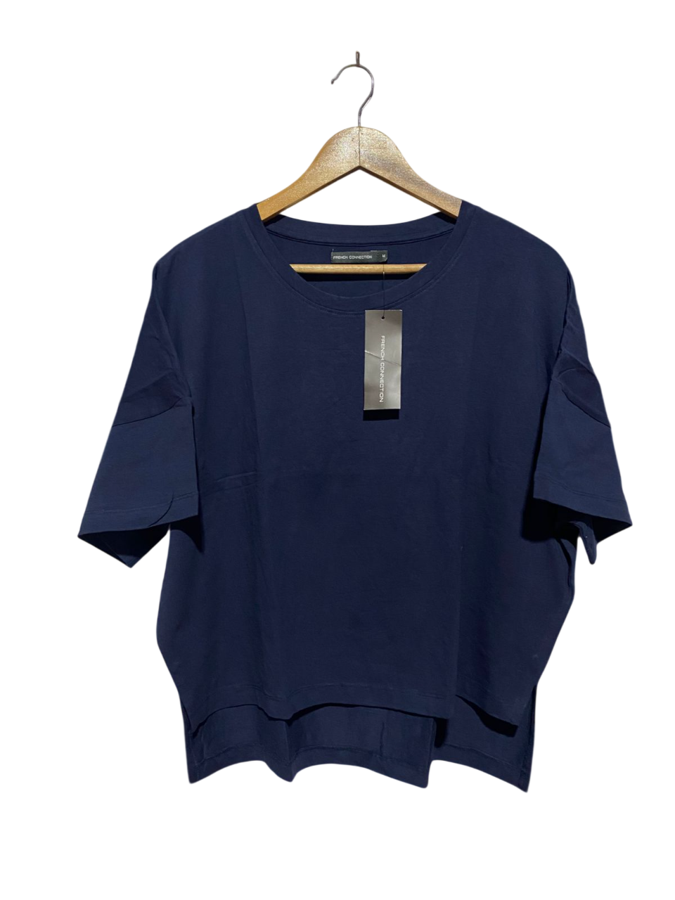 FRENCH CONNECTION |M| BUST FREE| B8| OVERSIZED HI-LOW BOXY TEE IN NAVY BLUE