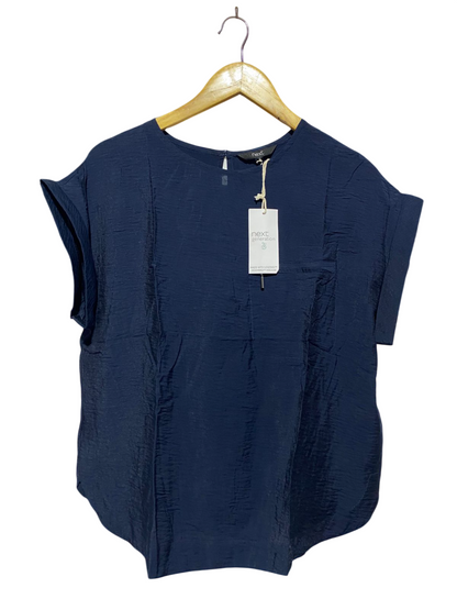 NEXT |M| BUST 22| B8| GENERATION TEXTURED CAP SLEEVE BLOUSE IN NAVY BLUE