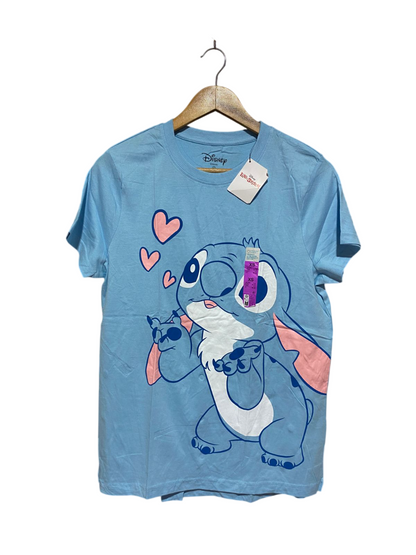 DISNEP |XS| BUST 19| B8| LILO & STITCH HEART GRAPHIC T-SHIRT IN SKY BLUE